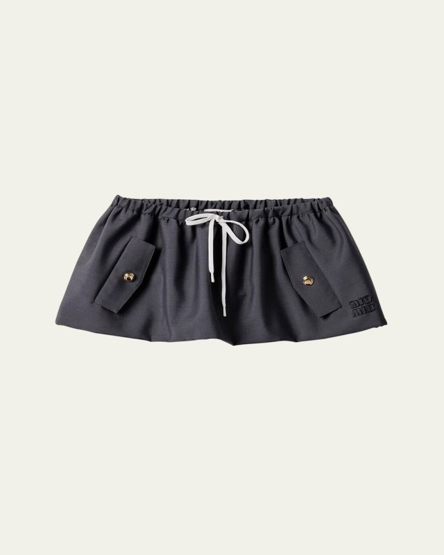 Drawstring Mini Skirt